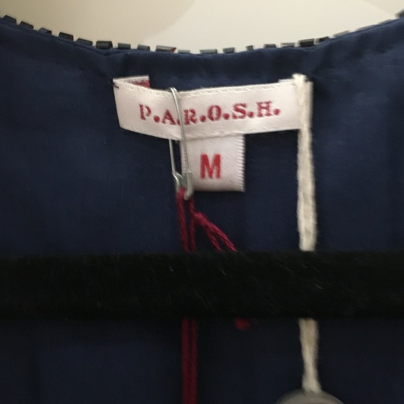 P.A.R.O.S.H Midnight Blue Embroidered Gilet, Size M (international) - Picture 7 of 8